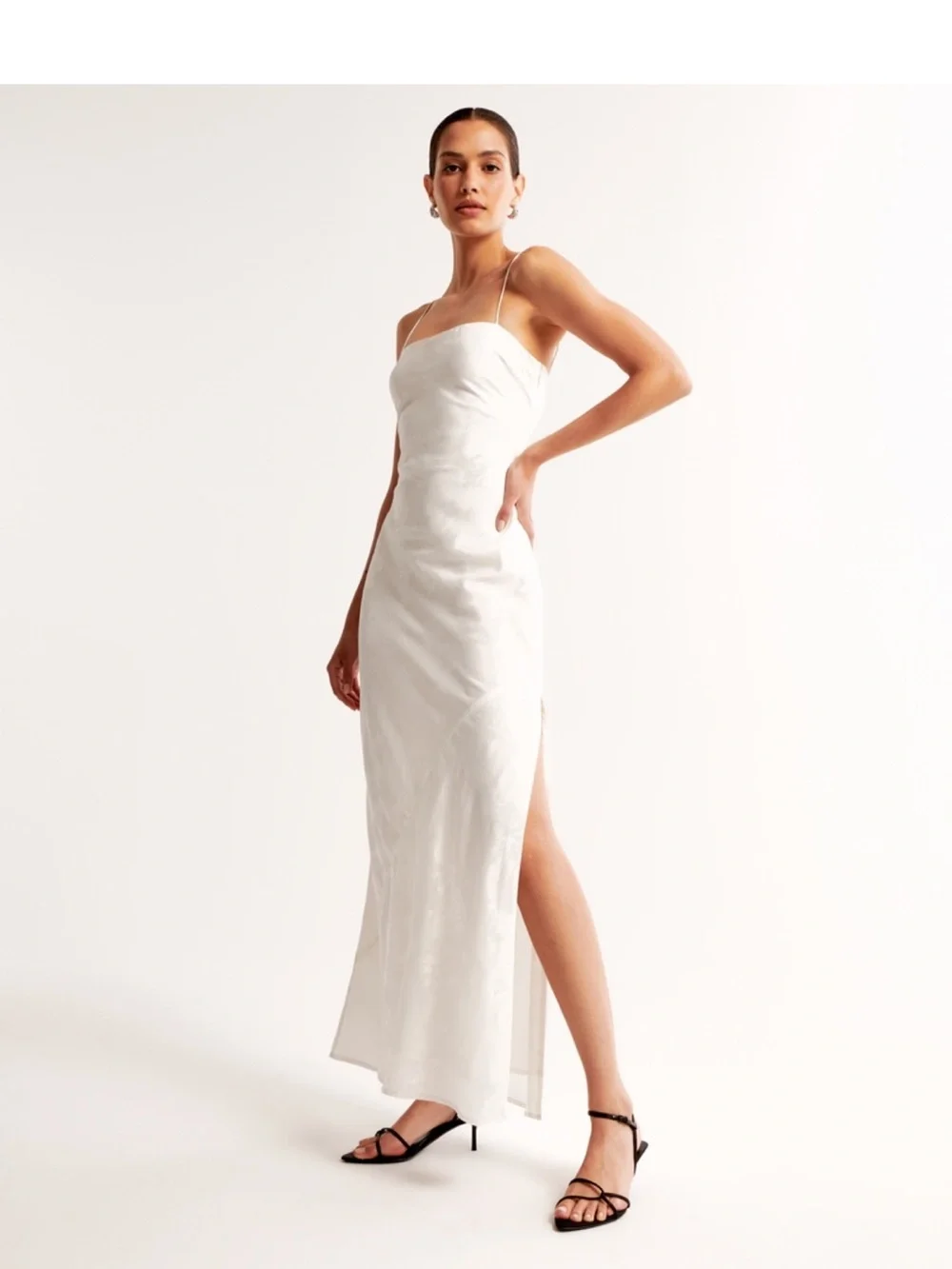Abercrombie & Fitch Julia Slip Satin Jacquard Maxi Dress